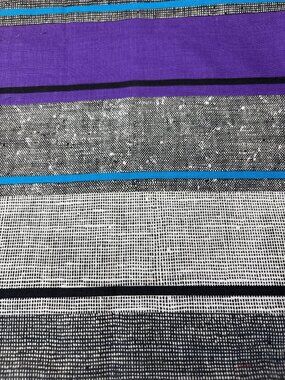 1/4 yard Cotton Fabric Black White Purple Blue Stripes 44" Craft Quilt Sewing Ma